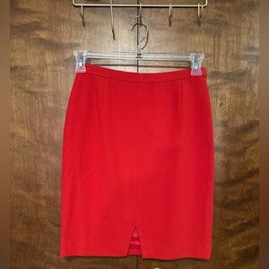 Vintage Giorgio Armani Fall Straight Pencil Skirt Womens 40 Orange Red Career